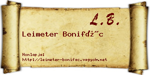 Leimeter Bonifác névjegykártya